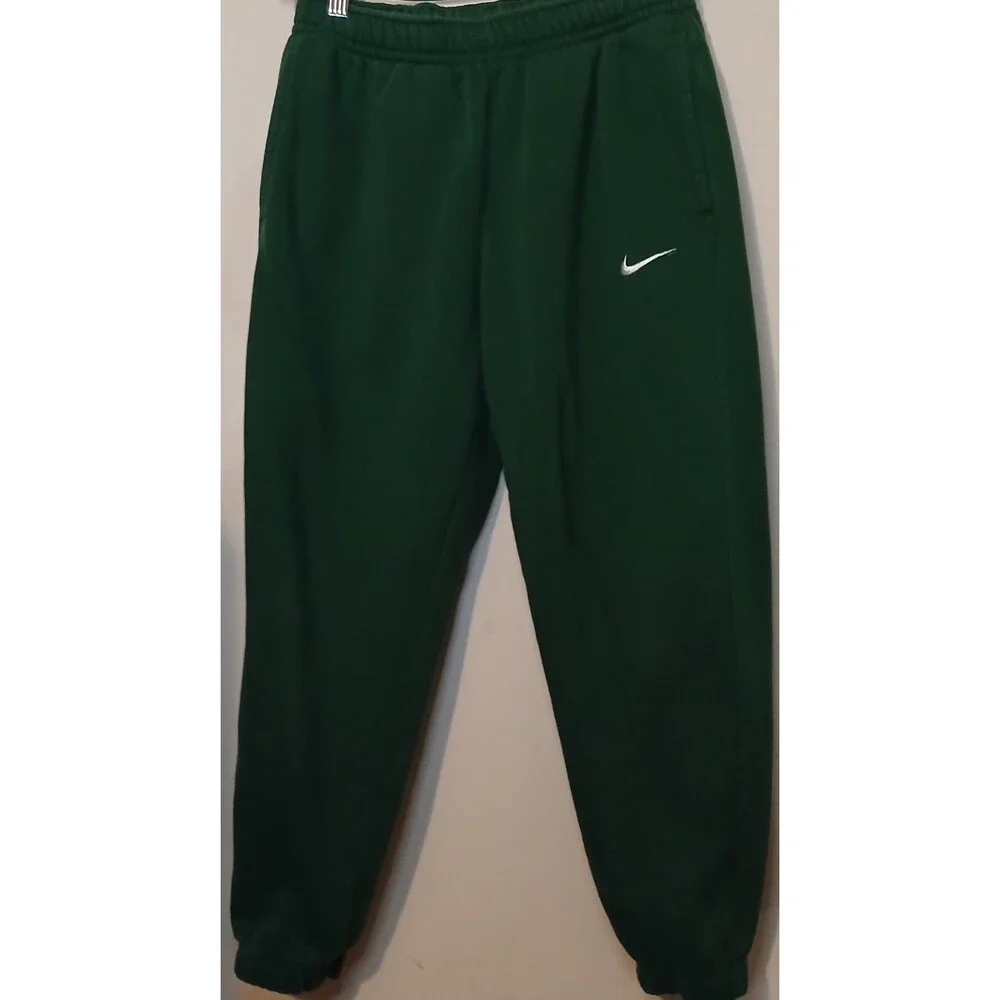 Nike Club Fleece Joggers Womens M Green Sportswear Swoosh Sweatpants
